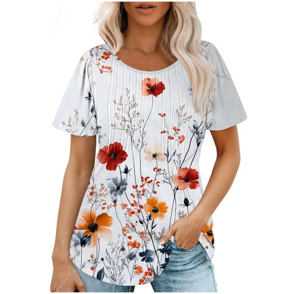 Boho Tops for Women Plus Size Tops 4X-5X Yellow Tshirts Shirts Oversized Graphic Peasant Blouses Plus Size Cotton