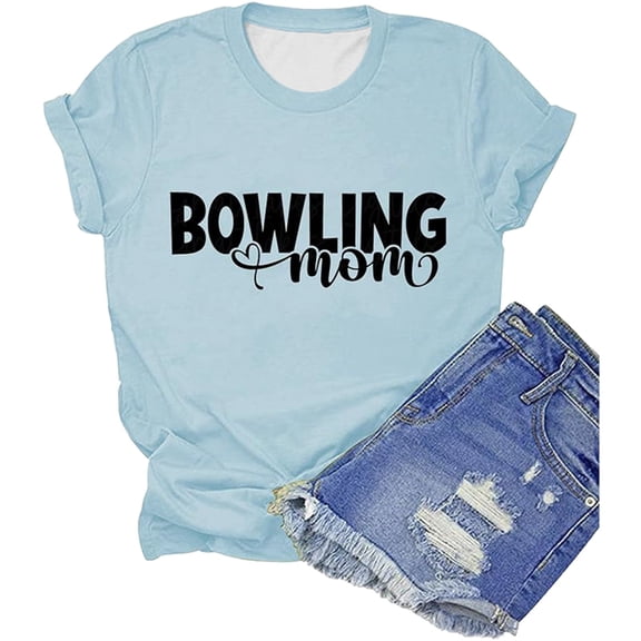 Boho Tops for Women Short Sleeve Graphic Print Round Neck Couple Gifts for Him and Her,Light Blue,XL