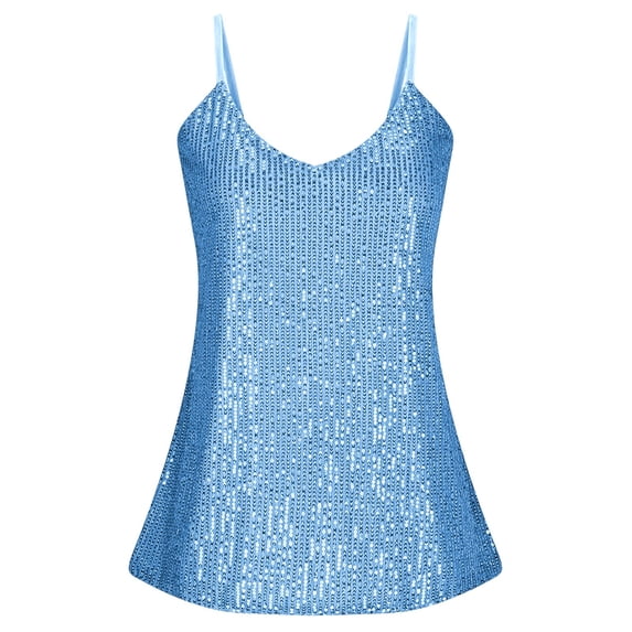 Boho Tops for Women Sparkling Carnival Camisole Commute Sleeveless Sequin Womens Shirts Blouses,BU1,S