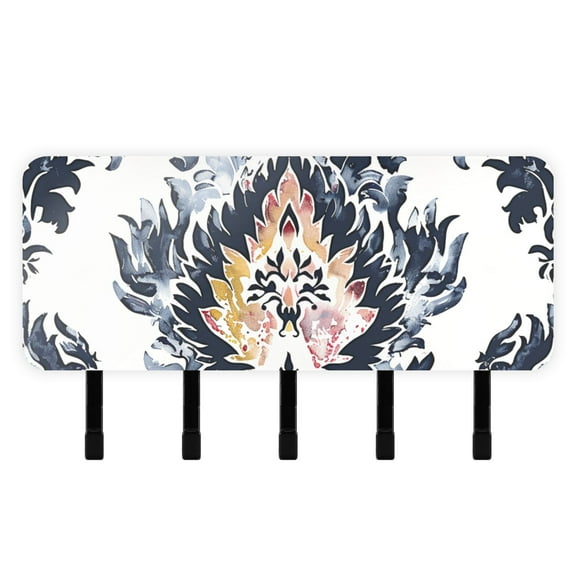 Boho Totem Mail Holder Organizer Wall Mount with Shelf Key Holder Key Rack with 5 Key Hooks for Wall Decorative