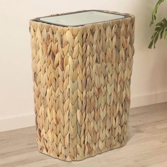 Boho Trash Can with Lid for Bathroom,3 Gallon Small Rattan Garbage Can with Press Top Lid,Woven Wastebasket and Hamper 2 in 1 Wicker Trash Basket for Bathroom,Kitchen,Living Room,Bedroom