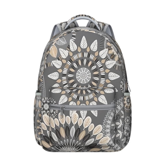 "Boho Travel Backpack for College - 17” Laptop Sleeve, Tribal Aesthetic, Water-Resistant Daypack with Multiple Pockets for School & Work Essentials"