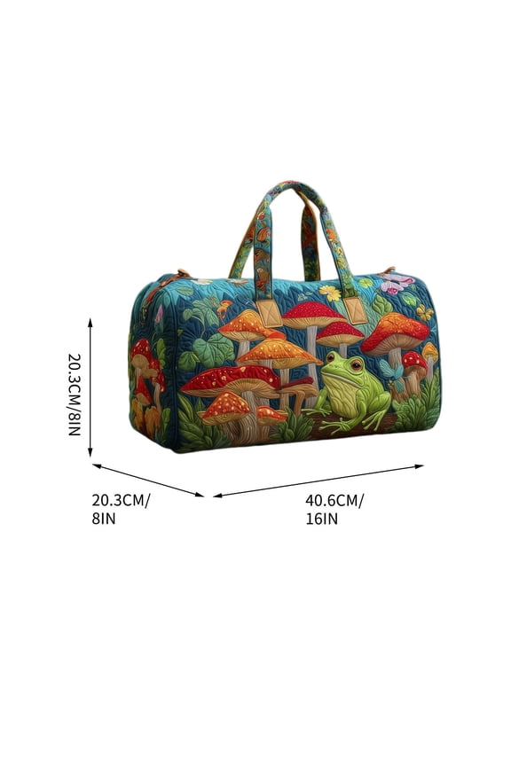 Boho Travel Bag With Adjustable Strap Hand Embroidered Weekend Getaway Duffel