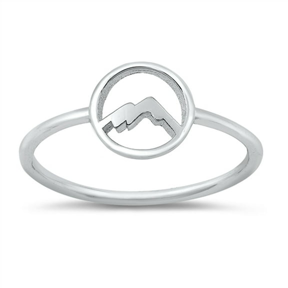 Boho Travel Mountain Cutout Dainty Ring .925 Sterling Silver Band Jewelry Female Male Unisex Size 8