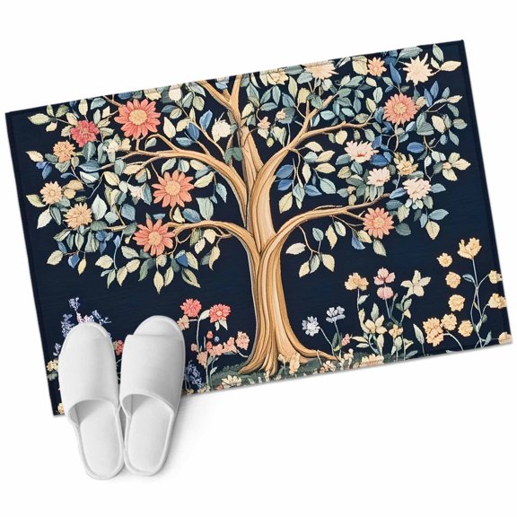 Boho Tree Large Area Rugs for Bedroom Living Room, Soft Non Slip Carpet Bedside Rug, Bohemia Floral Flower Botanical Plant Leaf Rectangular Floor Cover Kitchen Accent Rug 2'x3' for Dining Room/Office