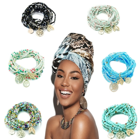 Boho Tree of Life Charm Bracelet for Teens & Young Adults, Three Layers