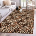 thumbnail image 1 of Boho Tribal Area Rug 4'x6', Abstract Floral Geometric Pattern Art Vintage Washable Non-Slip Rugs, Low Pile Large Carpet for Living Room Bedroom Dining Room Kitchen Office Indoor Mat, 1 of 9