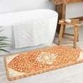 thumbnail image 1 of Boho Tribal Bathroom Runner Rug Orange Cute Floral Bath Mat Non-Slip Machine Washable Long Bathroom Rugs Soft Velvet Oriental Persian Farmhouse Bath Rug for Sink Shower Doormat Tub, 18x47 inch, 1 of 6