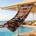 thumbnail image 1 of Boho Tribal Geometric Bath Towel, Oversized 63x31 Inch Soft Absorbent Polyester Bath Sheet for Bathroom, Beach, Travel, 1 of 6