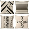 thumbnail image 1 of Boho Tribal Geometric Pillowcase, Modern Farmhouse Throw Pillow Covers 18"x18", Set Of 4, Linen Study Sofa Cushion Cover Indoor Living Room Home Decor, 1 of 7