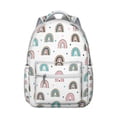 thumbnail image 1 of "Boho Tribal Print Backpack for College Students - 17” Laptop Compartment, Spacious Water-Resistant Daypack for Campus, Dorm & Travel, Vintage Hippie Style Bookbag", 1 of 6