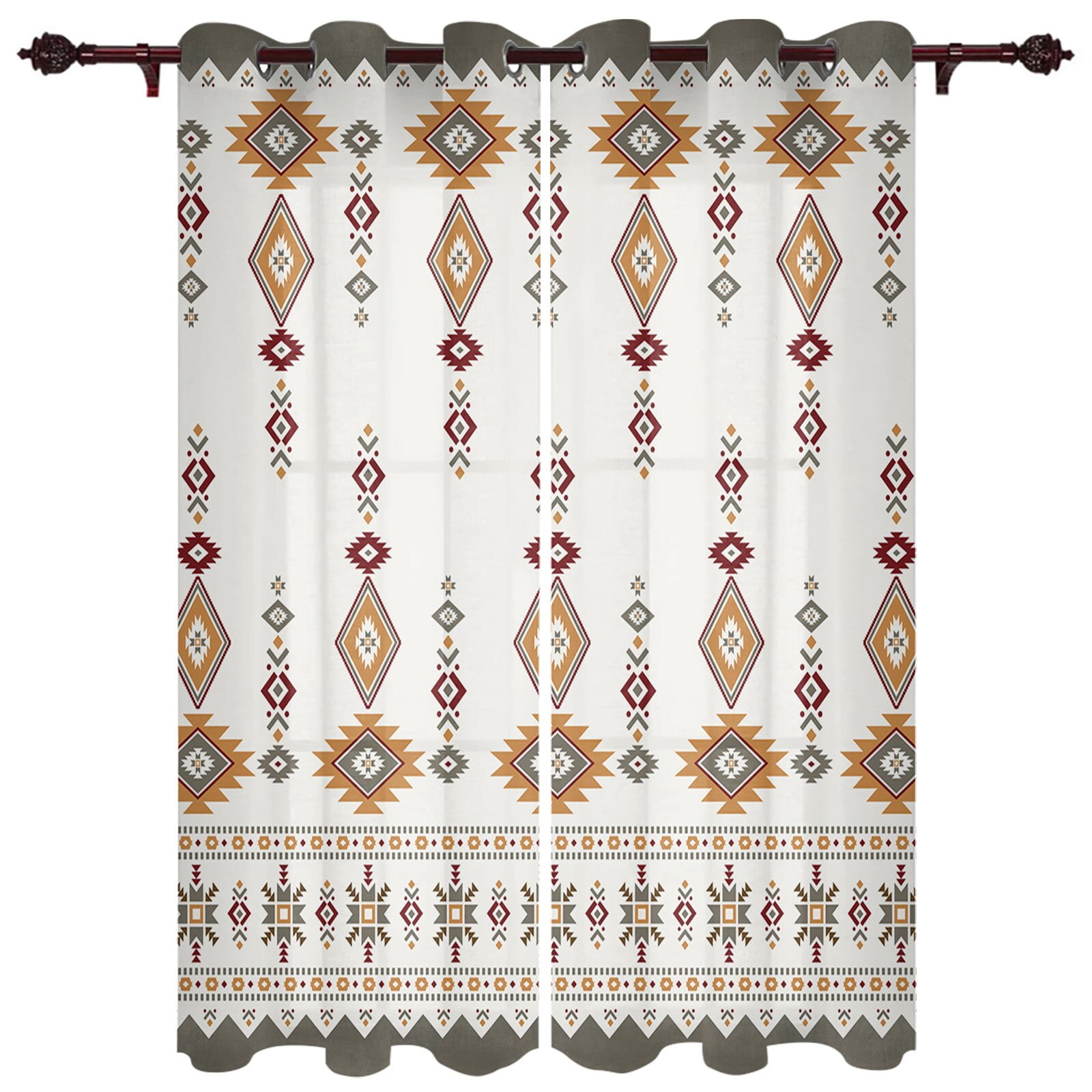 Boho Tribal Totem Window Curtain Modern European Style Curtains for