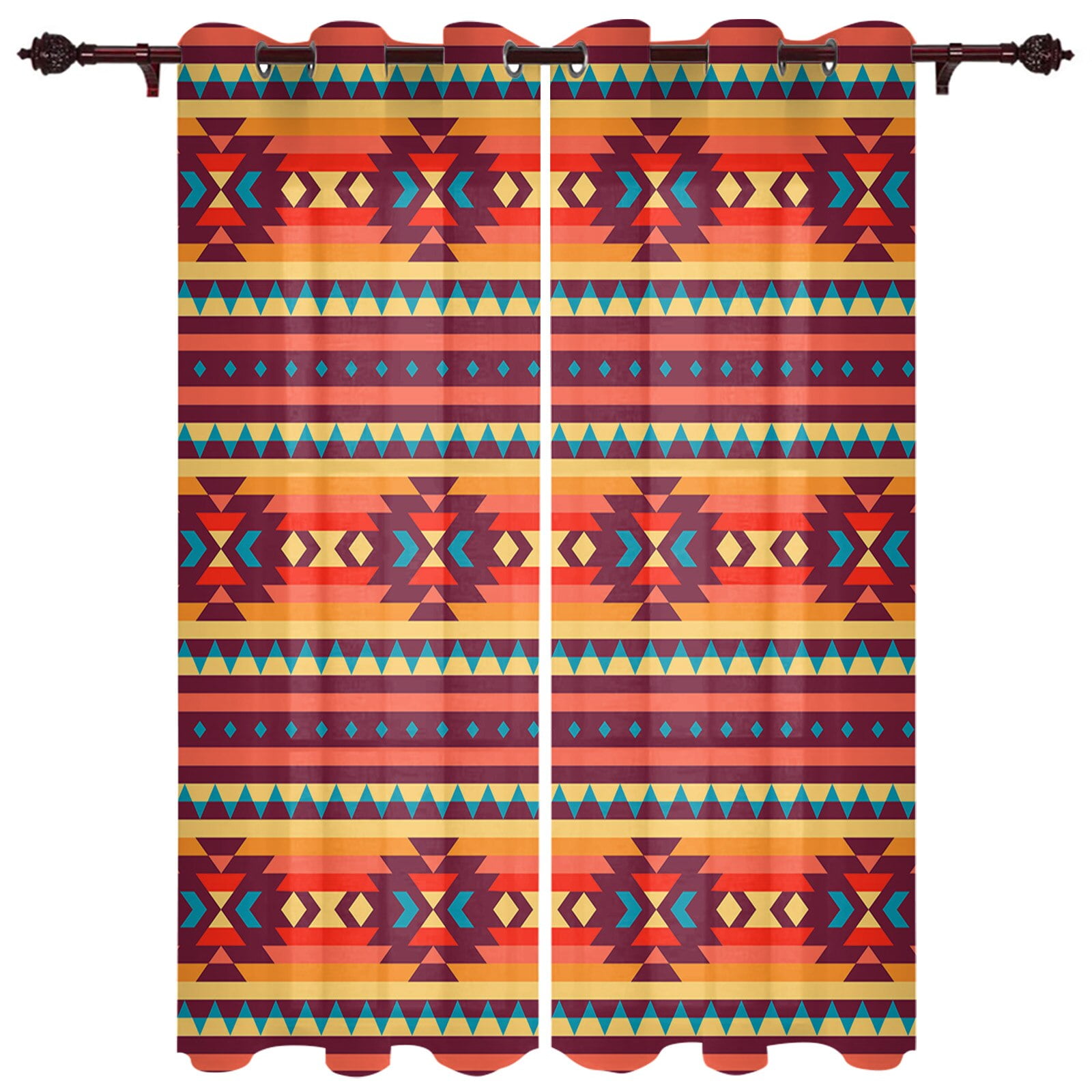 Boho Tribal Totem Window Curtain Modern European Style Curtains for