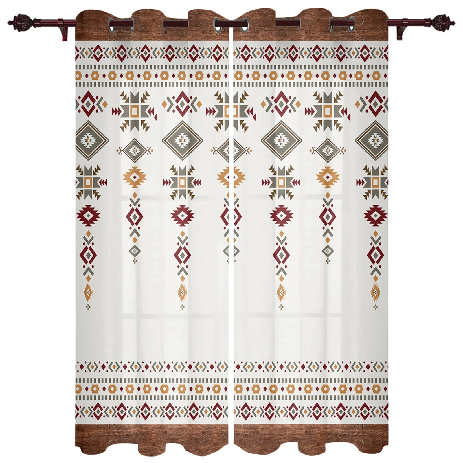 Boho Tribal Totem Window Curtain Modern European Style Curtains for ...