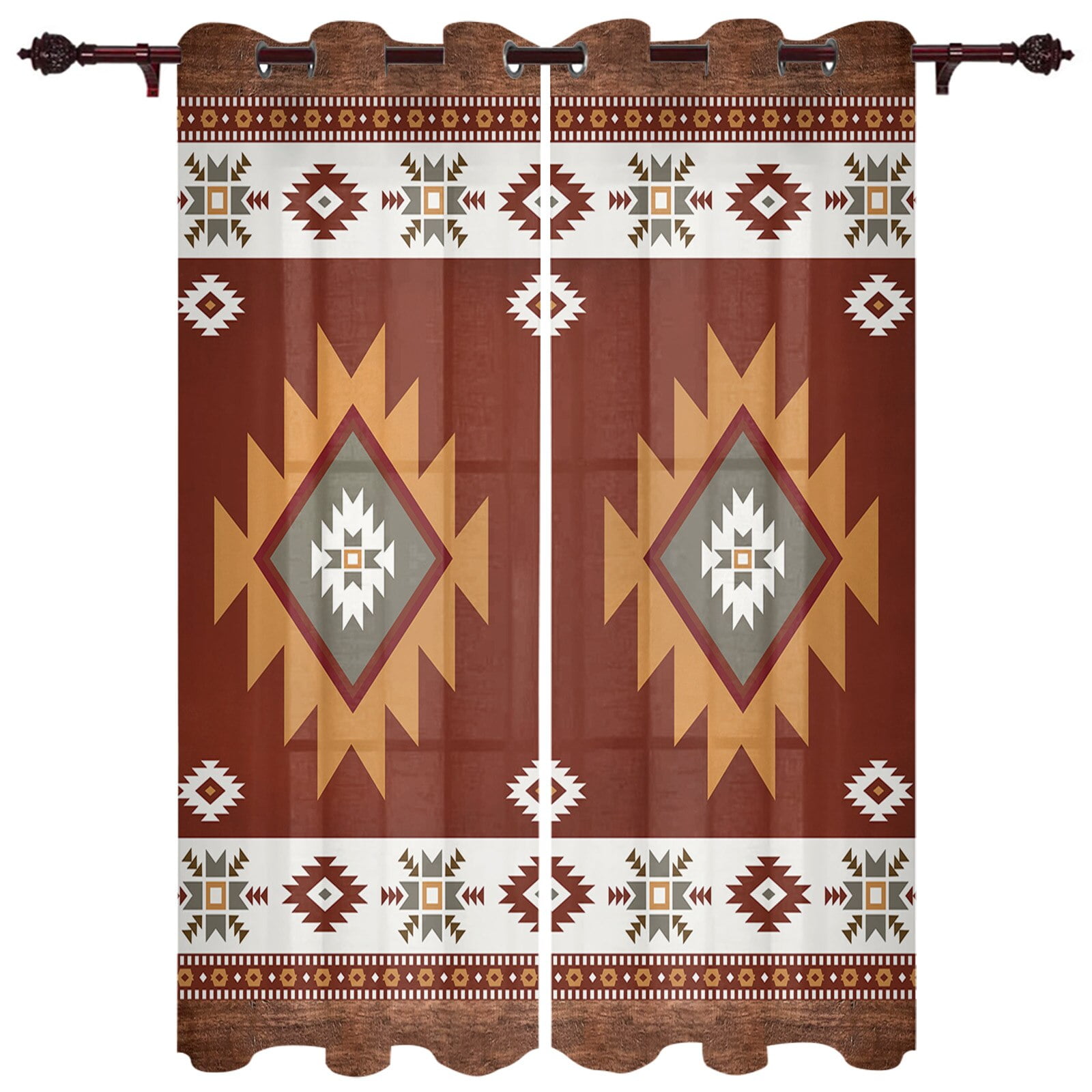Boho Tribal Totem Window Curtain Modern European Style Curtains for