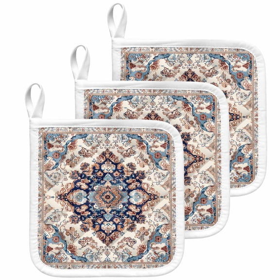Boho Tribe Pot Holders for Kitchen Heatproof Potholder, 3 Pack Southwest Aztec Colorful Abstract Pattern Hot Pads Multipurpose Oven Pads Cloth Potholders Trivet for Cooking Baking