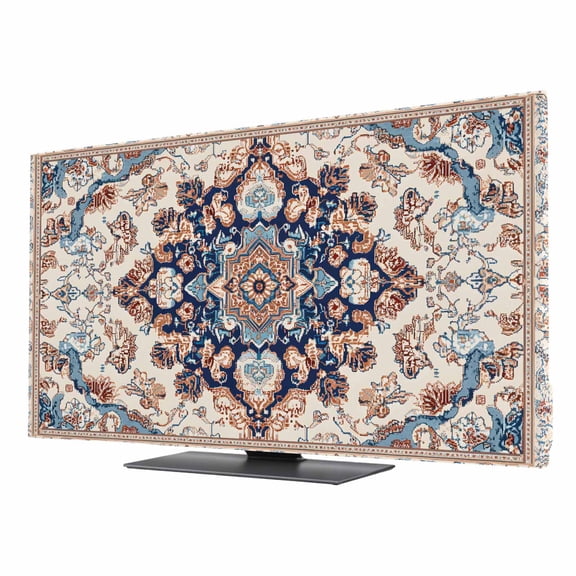 Boho Tribe TV Cover for 75 Inch Screen,Stretch Fabric Dustproof TV Display Protector,Southwest Aztec Colorful Abstract Pattern Elastic Slipcover Monitor Cover for Indoor Desktop Computer 65.4"x36.8"