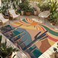 thumbnail image 1 of Boho Tropical Cactus Outdoor Rug for Patio/Deck/Porch, Non-Slip Large Area Rug 4 x 6 Ft, Modern Abstract Art Summer Botanical Indoor Outdoor Rugs Washable Area Rugs, Camping Rug Carpet Runner, 1 of 8