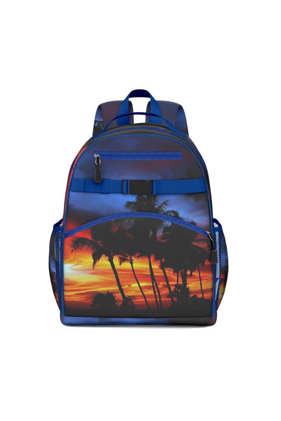 Boho Tropical Palm Trees Backpack - Durable & Waterproof Travel Bag for Daily Commuters
