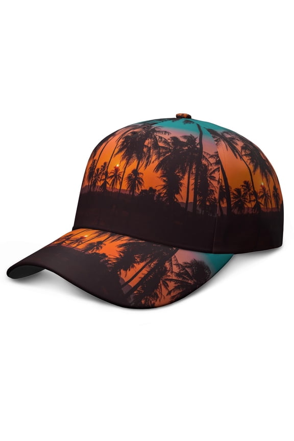 Boho Tropical Palm Trees Sun Hat - Lightweight & Durable for Beachwear and Outdoor Activities