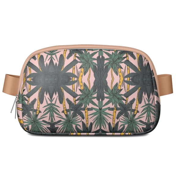 Boho Tropical Paradise Belt Bag – Colorful Palm Tree Fanny Pack with Hawaii Island Aesthetic