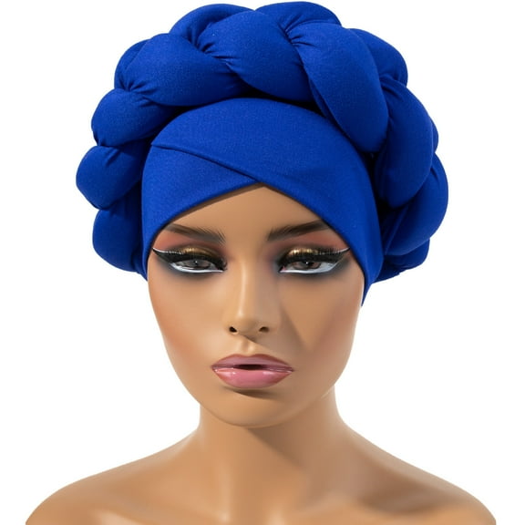 Boho Turban Hat for Women | Pre-Tied Indian Style Headwrap | Stretchy Polyester Headcovering | Fashion Big Headband | Easy Wear for Bad Hair Days | One Size Fits Most | 1 Pack