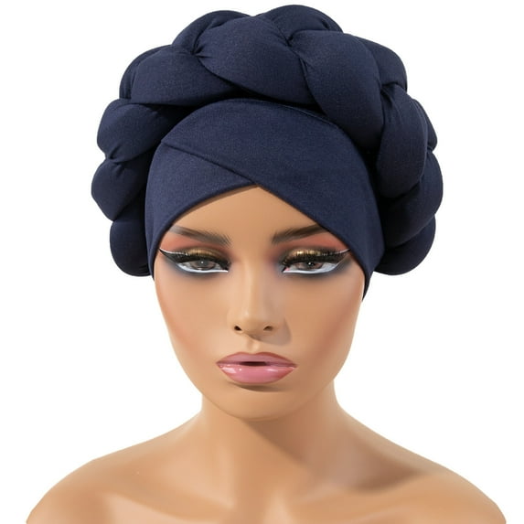 Boho Turban Headwrap One Size Polyester Hair Day Cover Easy Wear Headband Wig Braids Natural Hair Quick Style Accessory for Women