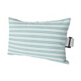 thumbnail image 1 of Boho Turquoise Stripe Outdoor Pillows for Chaise Lounge Chair Waterproof Lumbar Pillows with Insert&Strap Beach Headrest Pillow Abstract Geometric White Minimalist Pillow for Patio Pool 11"x16", 1 of 9