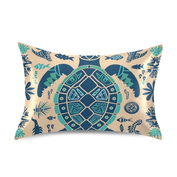 Boho Turtle Pillowcases Soft Satin Pillow Covers Decorative Rectangle Envelope Closure for Women Men