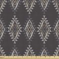 thumbnail image 1 of Boho Upholstery Fabric by the Yard, Inspired Rhombus Pattern with Ornament Earth Tones, Decorative Fabric for DIY and Home Accents, Dark Taupe Grey Dark Tan by Ambesonne, 1 of 5