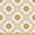 thumbnail image 1 of Boho Upholstery Fabric by the Yard, Soft Toned Pattern with Flowers Details in Diagonal Squares, Decorative Fabric for DIY and Home Accents, Off White Dark Yellow by Ambesonne, 1 of 5