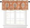 Boho Valances for Windows Bohemia Rod Pocket Valance Window Treatments 1 Panel Tribal Vintage Rustic Burnt Orange Short Curtains for Kitchen Windows Bathroom Bedroom 54 x 18 inch