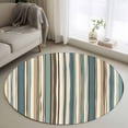 thumbnail image 1 of Boho Vertical Stripes 3FT Round Area Rugs for Living Room 111 Green Beige Simple Lines Ultra-Thin Non-Slip Round Rugs Machine Washable Low Pile Circle Carpet for Bedroom Kitchen Nursery, 1 of 9
