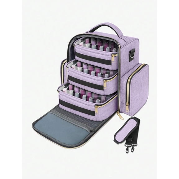 Boho Vibes Waterproof Nail Polish Organizer Large Capacity with Removable Pouches for Manicurist Travel