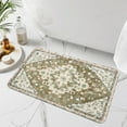 thumbnail image 1 of Boho Vintage Bathroom Rugs Gray Non-Slip Soft Bath Mat Machine Washable Oriental Small Bath Rug Traditional Tribal Floral Bath Mats for Sink Shower Doorway Tub, 18x25 inch, 1 of 6
