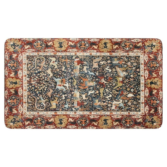 Boho Vintage Brown Carpet Welcome Door Mat Decorative Doormat Farmhouse Low-Profile Floor Rug Switch Mat for Home Indoor Outdoor Decorations 17 X 30 Inch