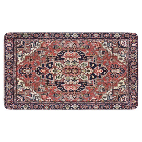 Boho Vintage Brown Carpet Welcome Door Mat Decorative Doormat Farmhouse Low-Profile Floor Rug Switch Mat for Home Indoor Outdoor Decorations 17 X 30 Inch