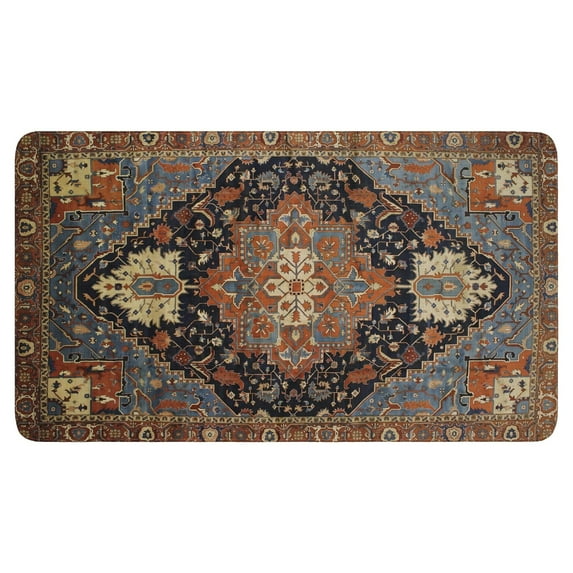 Boho Vintage Brown Carpet Welcome Door Mat Decorative Doormat Farmhouse Low-Profile Floor Rug Switch Mat for Home Indoor Outdoor Decorations 17 X 30 Inch