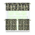thumbnail image 1 of Boho Vintage Curtains 24 Inch Short - 3 Panel Farmhouse Wildflower Set with Rustic Floral Design, Rod Pocket Kitchen, 1 of 6