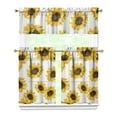 thumbnail image 1 of Boho Vintage Curtains 36 Inch - 3 Panel Farmhouse Wildflower Set with Rustic Floral Design, Rod Pocket, 1 of 6
