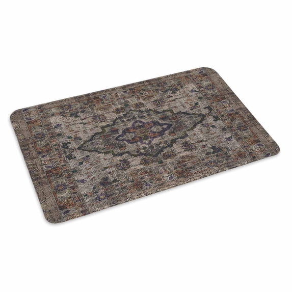Boho Vintage Doormat Outdoor Entrance 24"x36", Modern Geometric Abstract Art Retro Flowers Absorb Moisture Dirt Door Mats, Non-Slip Rubber Backing Floor Mats Indoor, Low-Profile Front Door Rugs