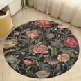 thumbnail image 1 of Boho Vintage Floral Floral Medallion Round Rug - Small Round Area Rug, Soft Non-Slip Machine Washable Bedroom Mat Indoor Accent Entry Carpet for Office Desk Dorm Hallway, 1 of 6