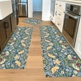 thumbnail image 1 of Boho Vintage Floral Kitchen Rugs Sets of 3,Non Slip Rubber Kitchen Mats for Floor Flower Bird Pattern Washable Kitchen Area Rugs Floor Carpet Runners for Hallway Laundry Room,Blue, 1 of 6