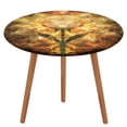 thumbnail image 1 of Boho Vintage Floral Round Fitted Tablecloth with Flannel Backing Elastic Table Cloth Waterproof Oil-Proof Plastic Table Cover Table Up 40"-54" Diameter), 1 of 5