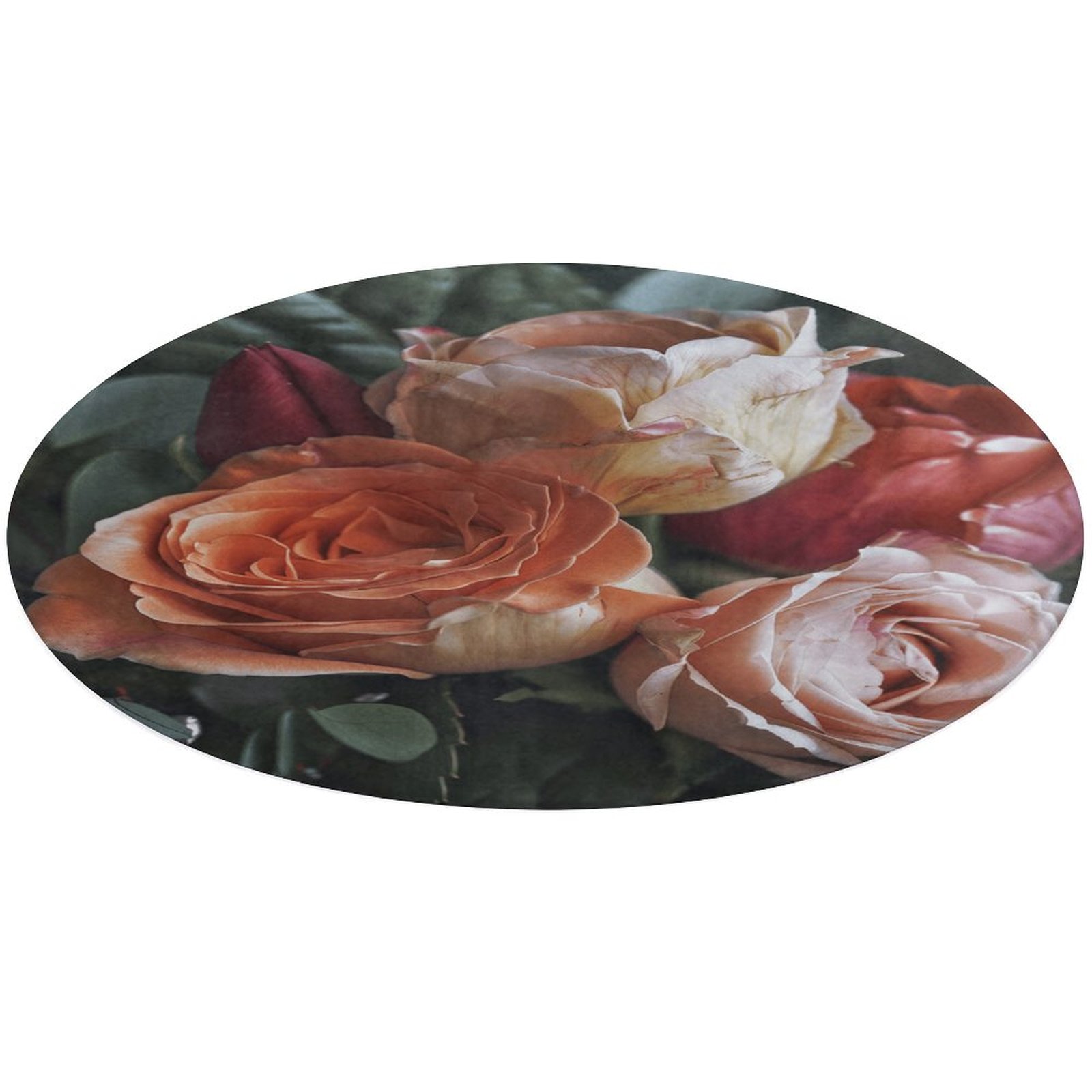 Boho Vintage Floral Round Rugs -Washable Non-Slip Small Round Area Rug ...