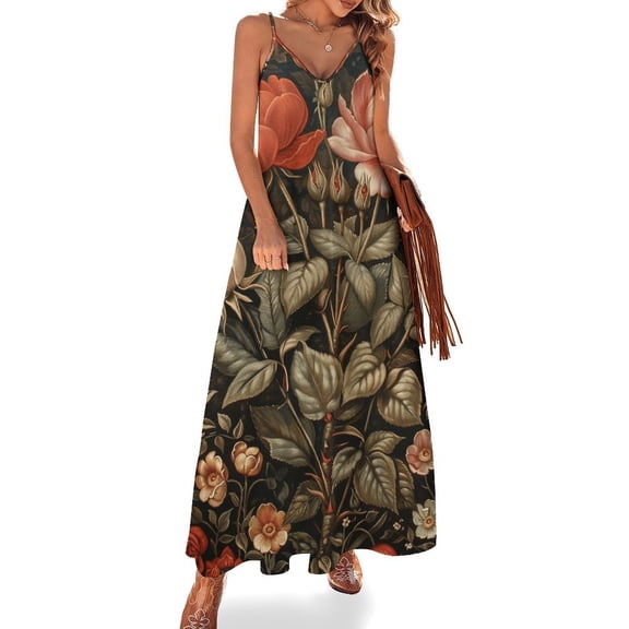 Boho Vintage Floral Sleeveless Dress Women's Luxury Party Dress Birthday Dresses for Women