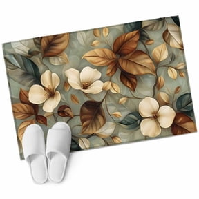 Boho Vintage Flower Large Area Rugs for Bedroom Living Room, Soft Non Slip Carpet Bedside Rug, Farmhouse Botanical Floral Leaf Rectangular Floor Cover Kitchen Accent Rug 2'x3' for Dining Room/Office