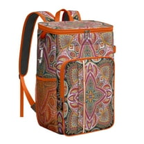 Boho Vintage Insulated Backpack Cooler - 20L Leakproof Soft Cooler Bag with Multiple Pockets, Ideal for Campers & Hikers