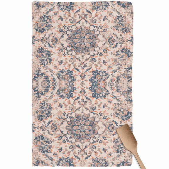 Boho Vintage Kitchen Towel Dish Cloths Set of 1, Microfiber Soft Kitchen Hand Towels, Southwestern Ethnic Mexican Flowers Absorbent Quick Drying Dishcloths 18 x 28 Inches