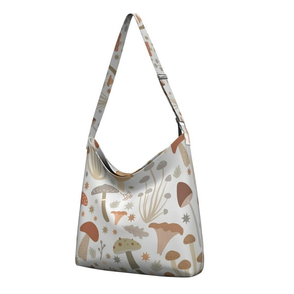 Boho Vintage Mushroom Travel Sling Bag - Multi-Pocket Stylish Crossbody Purse for Everyday Use